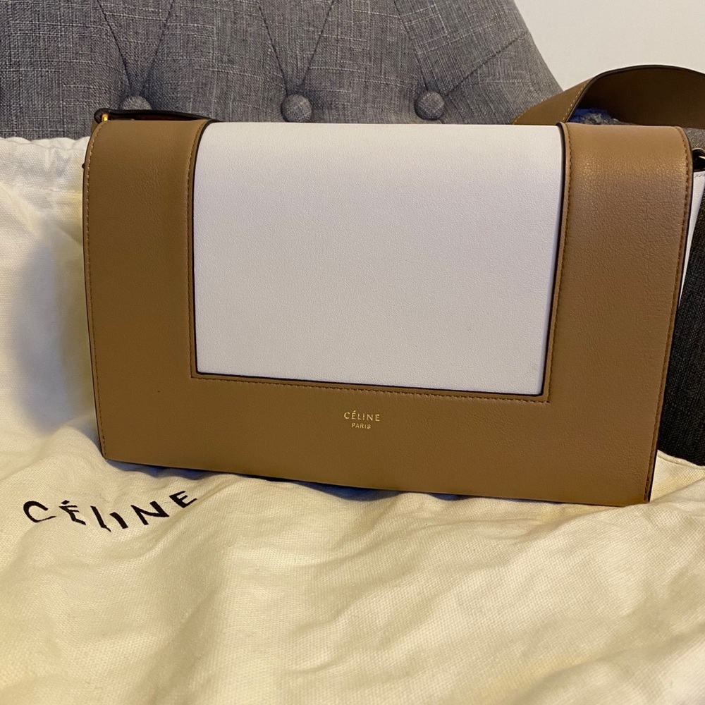 ❌SOLD❌Celine medium frame bag white and tan color